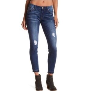 Hudson Natalie Midrise Ankle Released Raw Hem Blue Denim Jeans